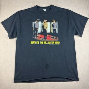 Y2K Star Trek Movie Shirt Men's L Black CBS TV Show Unisex Licensed‎ Tee